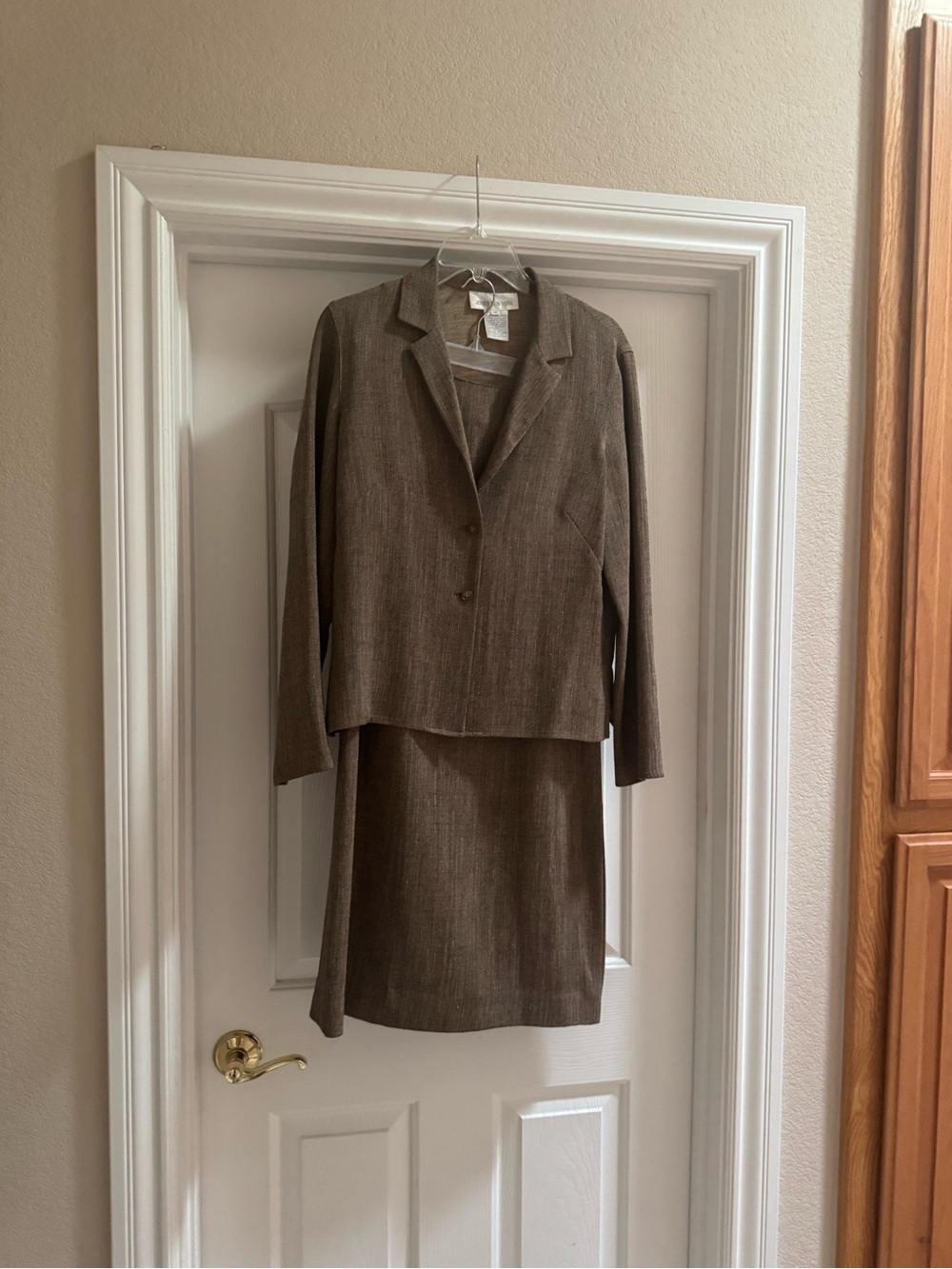 Jones New York Brown Two-Piece Skirt Suit Set